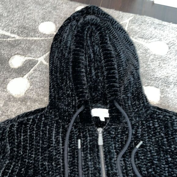 Bella Dahl Chenille Sweater Hoodie, Medium, Black - Picture 10 of 10